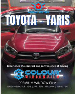 Teknisi profesional Yamas Motor Tangerang memasang kaca film mobil anti panas